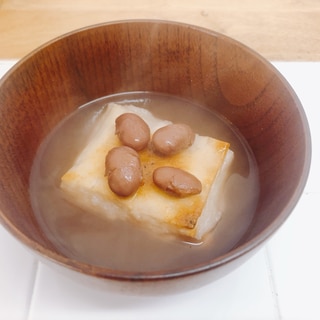 金時豆の煮汁でおしるこ